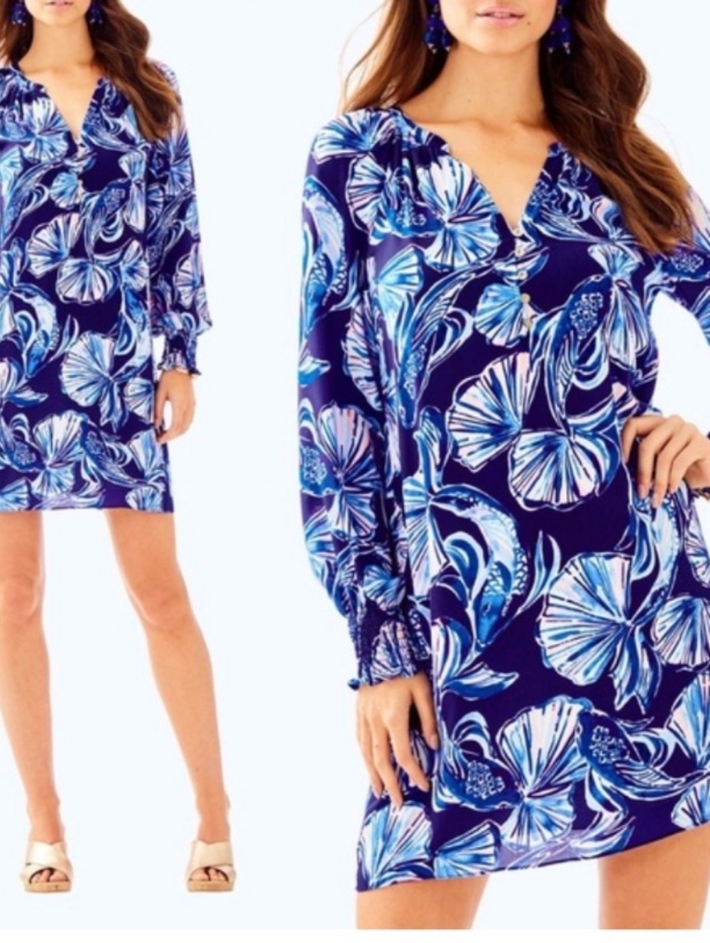 Floral Blue and Pink Dress NWOT